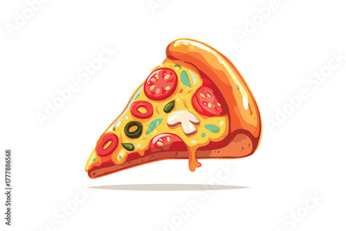 Delicious slice of pizza with fresh toppings for any occasion