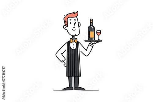 Professional bartender serving wine at elegant event