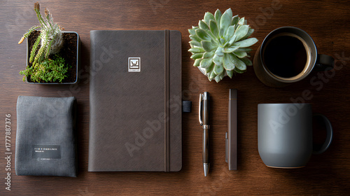 Beautifully Arranged New Employee Welcome Kit Flat Lay