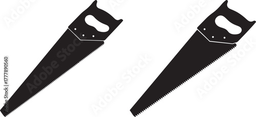Two hand saw silhouettes