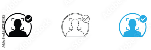 Seamless facial recognition technology icons signify secure identity verification, access control, and digital authentication for modern security systems