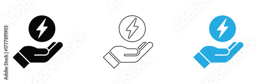 Empowering innovation by offering a lightning bolt symbol of energy and potential in an open hand, signifying bright ideas and future possibilities.