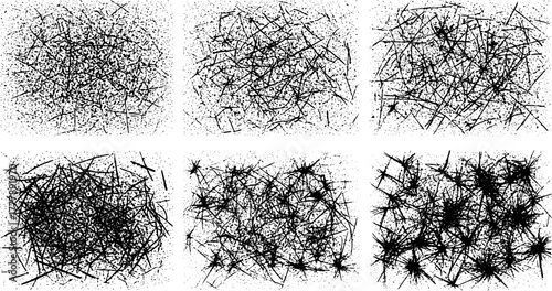 Abstract Black Ink Scribbles and Splatters - Grunge Texture Background