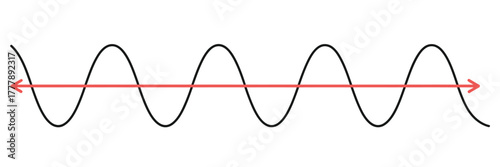 Sine wave line vector illustration clean minimalist sinusoidal waveform representing mathematical oscillation and signal processing frequency design