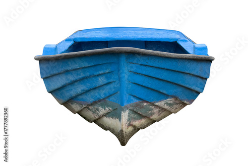 wooden fishing boat isolated on white background