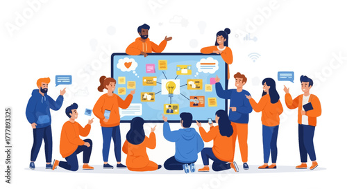 Innovative Team Brainstorming Session: A Collaborative Digital Concept Development