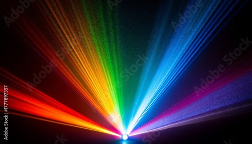 vivid spectrum light from projector radiant rays of rgb illuminating in rainbow hues