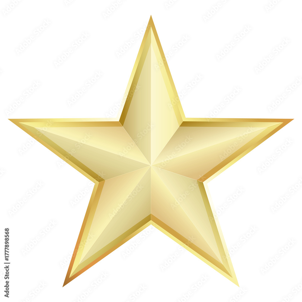 Obraz premium Bright beautiful golden five-pointed star festive design symbol