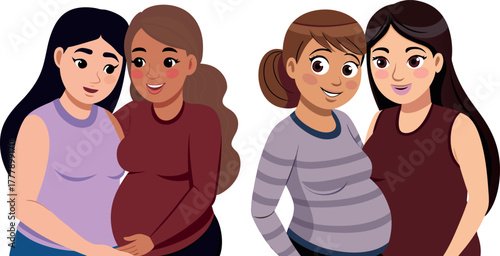  female friends talking, women friendship illustration, girls conversation vector, happy friend artwork, female communication design, casual talking women, lifestyle friendship art, modern female illu