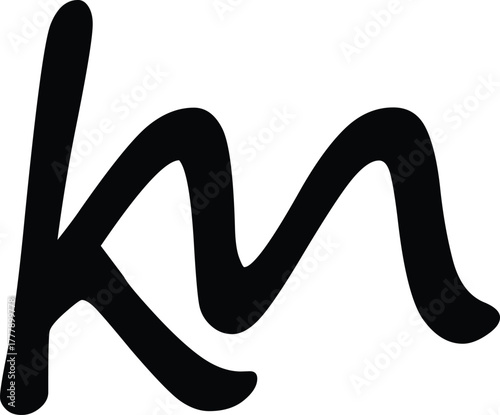 unique letter km logo icon