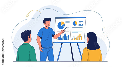 Business Presentation Depicting Strategic Planning And Financial Analysis Clearly Presented