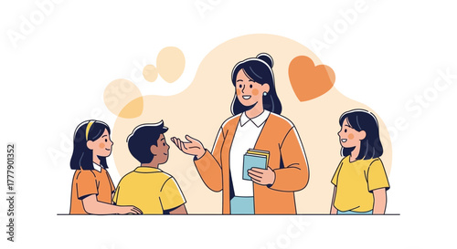 Empowering Education: A Teacher Inspiring Students in a Classroom Setting, with Love present