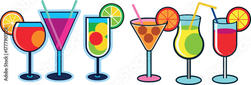 cocktail drink illustration, juice glass artwork, tropical beverage vector, summer drink design, fruity cocktail drawing, refreshing juice art, colorful cocktail illustration, party beverage design, b
