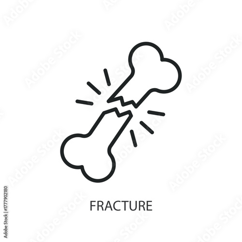 Fracture thin line icons. Original vector illustration.