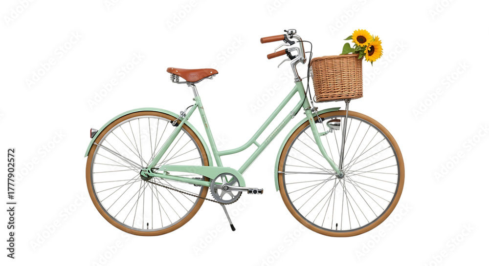 custom made wallpaper toronto digitalCity Bicycle with Basket of Sunflowers on Transparent Background Isolated Cutout