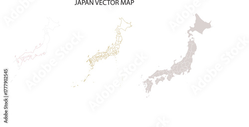 vector illustration of a map of japan