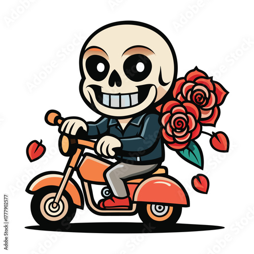 Cartoon motorcycle vector illustration on white background