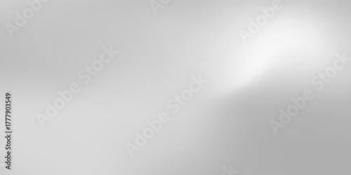 Silver foil background with metal mirror texture. Chrome gradient surface with light gloss simple abstract