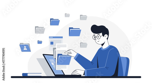 Digitization Process Illustrates Data Organization and Virtual Information Management