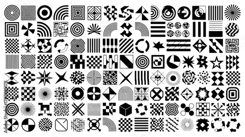 Obraz na plátně Pattern geometric abstract shape collection