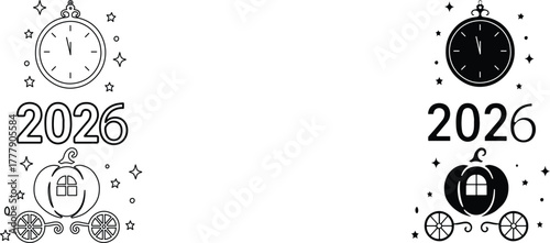 fairytale 2026  icon vector graphic illustration  with white background flat hand made icon fill icon .