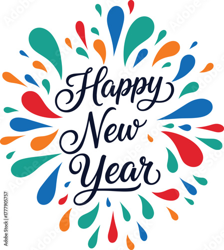  happy new year 2026 color deign vector art