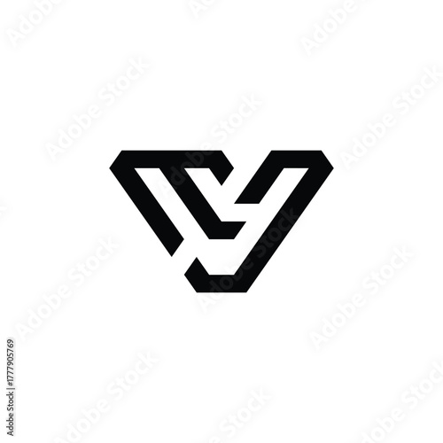 Letter Md or Dm line art modern abstract monogram logo