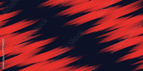 Red halftone dots blue color pattern gradient grunge texture background. Dot pop art comic sport style vector illustration