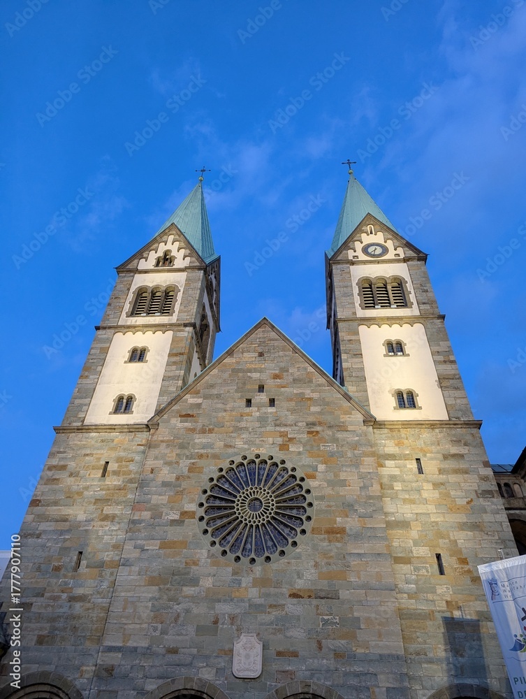 Fototapeta premium Church in Germany, evening view
