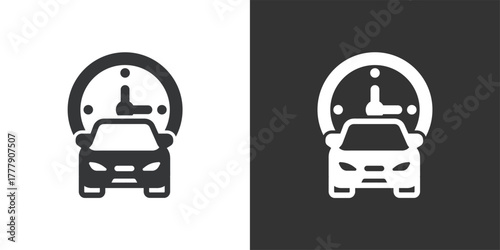 Driving Duration icon. Solid glyph series icon