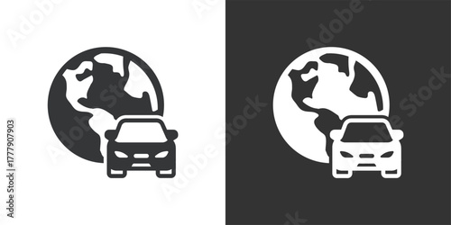 International car icon. Solid glyph series icon