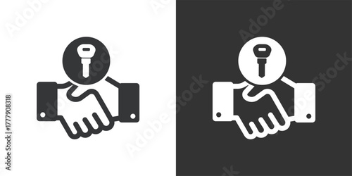 Key handover icon. Solid glyph series icon