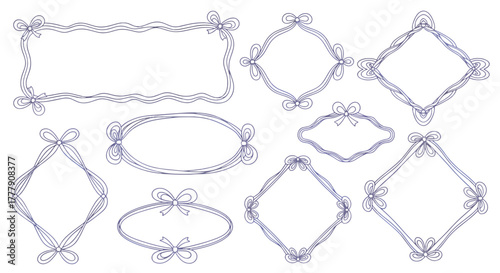 Collection of decorative frames with bows, perfect for adding a touch of elegance to your designs