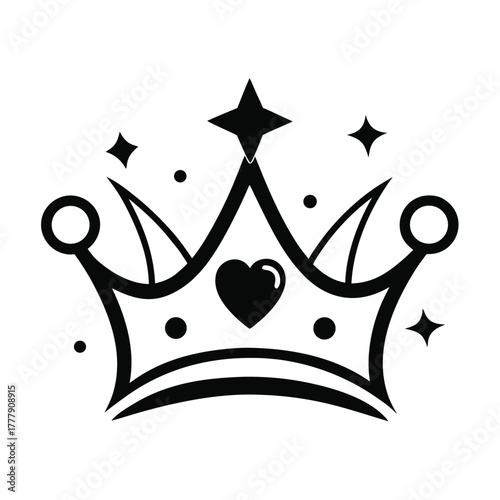royal crown vector illustration with festive holiday star decoration