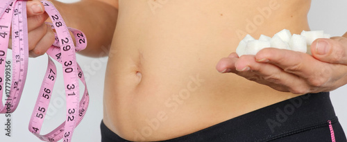 Measuring tape around waist and  dieting concept