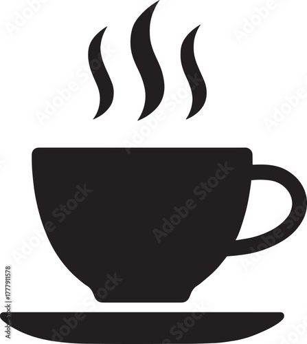 Coffee Mug and Tea Cup Vector Icon Set, Hot Beverage Symbol for Café and Drink Illustration