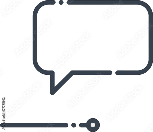 Chat message notification icon line art vector graphic for app ui