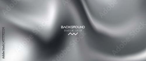 Liquid metal surface with elegant waves and silky reflections. Dynamic black and white pattern resembling