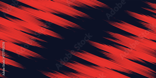 Red halftone dots blue color pattern gradient grunge texture background. Dot pop art comic sport style vector illustration eps10