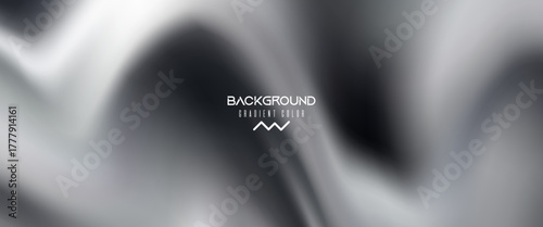Liquid metal surface with elegant waves and silky reflections. Dynamic black and white pattern resembling