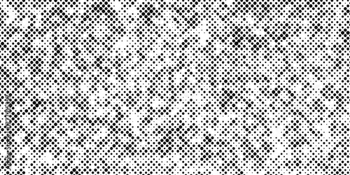 Monochrome abstract halftone smooth dot seamless geometric pattern black and white texture background, abstract halftone dotted background overlay grunge distress effect Isolated geometric dot design.