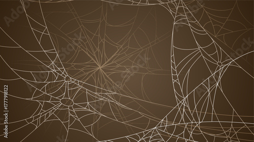 Spider Web On Dark Background Halloween Design Elements Spooky Scary Horror Decor Vector
