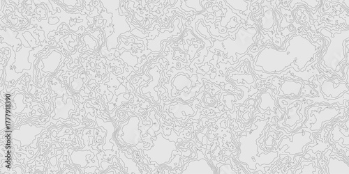 Grey contours vector topography geographic mountain relief isolated on texture background, abstract wavy and curved lines topographic map contour art seamless pattern terrain background.