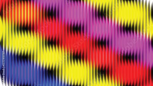 Abstract pattern of vibrant and colorful wavy lines forming a visually stimulating and energetic geometric design, perfect for modern backgrounds and creative projects