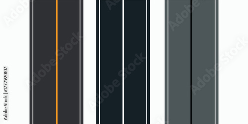 straight asphalt road going to the distance on transparent background Road, highway isolated on white background. Vector 