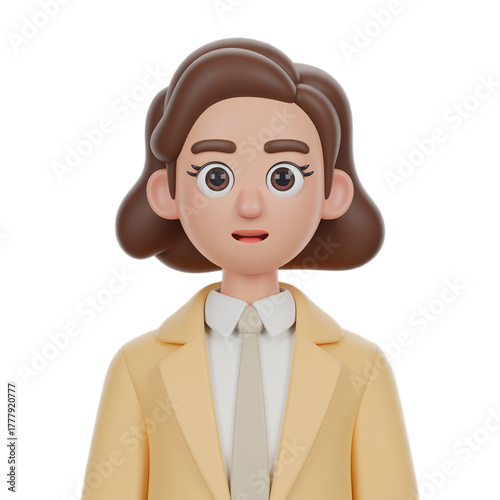Avatar 3d icon png woman 3d icon png isolated on transparent background