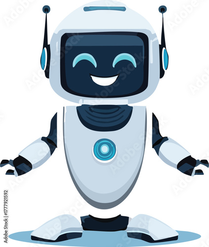 cute blue cartoon 3D robot character 