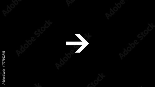 White right arrow symbol pointing forward on a minimalist black background. Modern UI icon for next, continue, or direction.