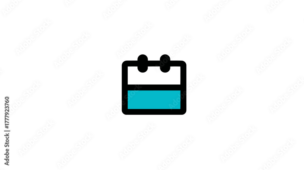 Fototapeta premium Minimalist calendar icon with turquoise highlight, perfect for digital schedule management, date tracking, and event reminders.