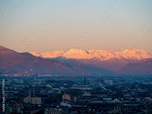 Fototapeta Naklejka Na Ścianę i Meble -  Italy, Turin, Orta san giuli lake and small village; landscape, city, street food, drink, 
